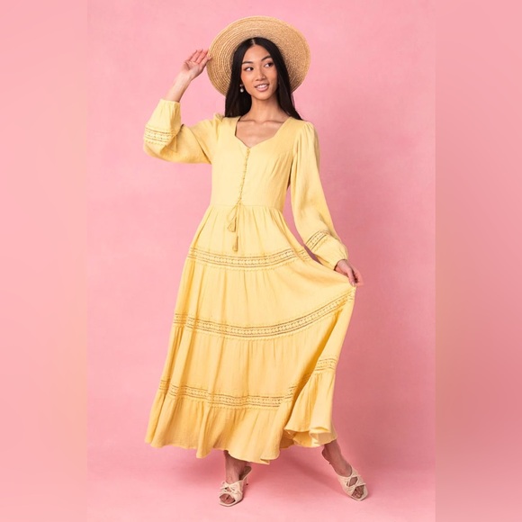 Ivy City Co Dresses Ivy City Co Joella Dress Yellow Size S Nwt
